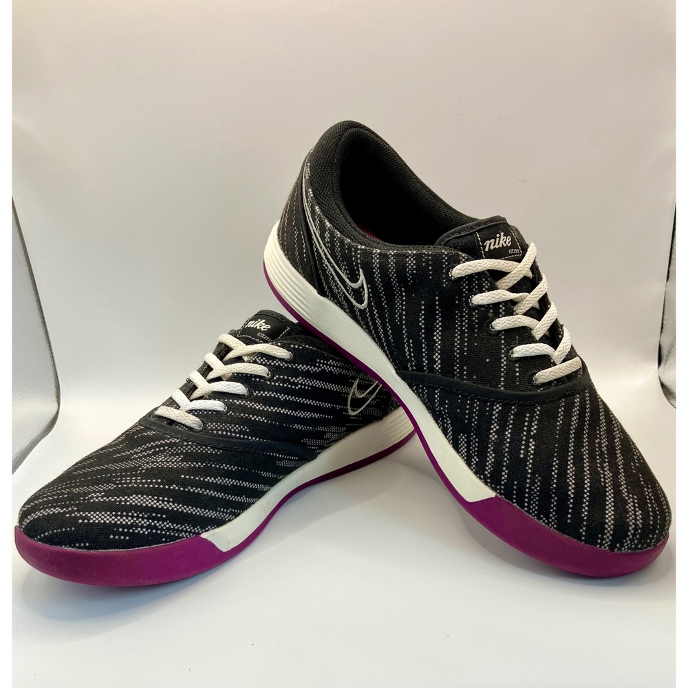 Nike Lunar Duet Classic Women's Golf Shoes Black White Purple Size 7.5